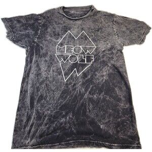Meow Wolf Shirt  Medium Black Gray Graphic Logo Tee Santa Fe Art Festival